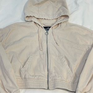 Hollister Cream Cropped Corduroy Jacket